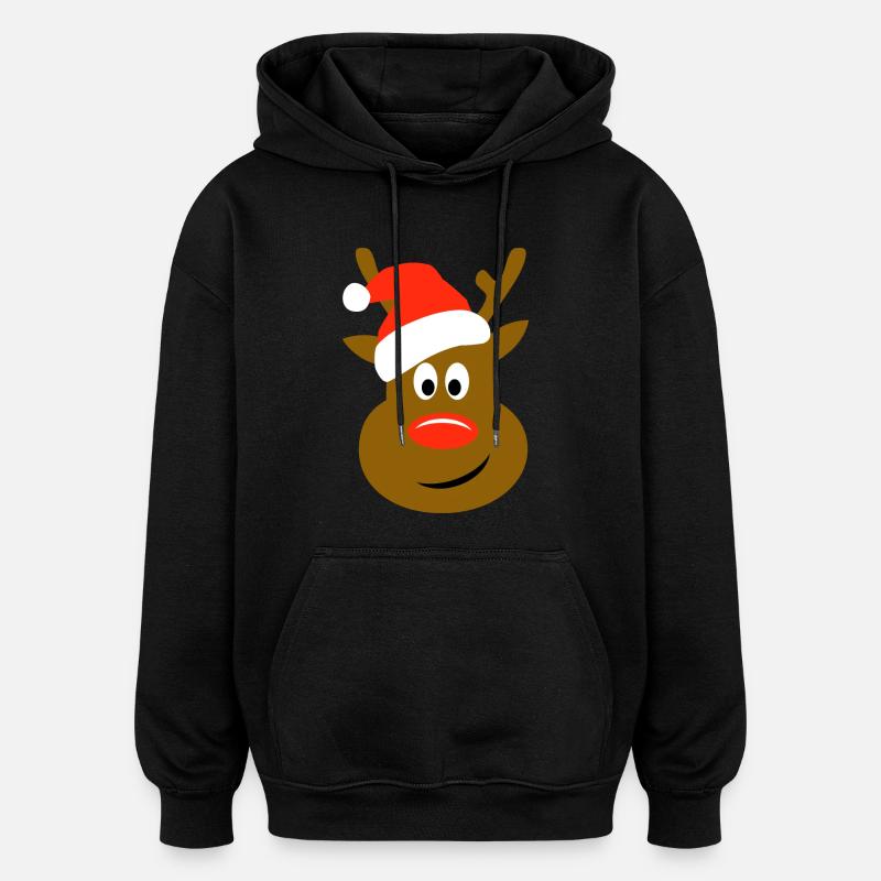 Elch - Oversized Unisex Hoodie - Schwarz
