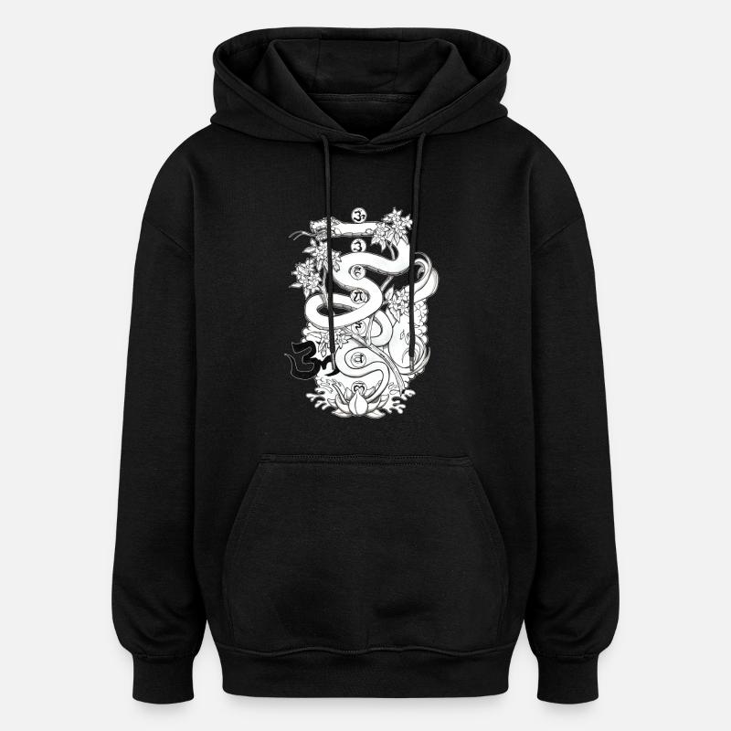 kundalini - Sweat à capuche oversize unisexe - noir