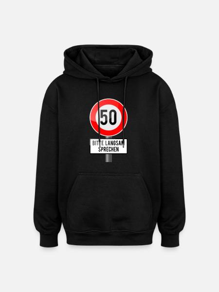 50 years shield slowly - Oversized Unisex Hoodie - black
