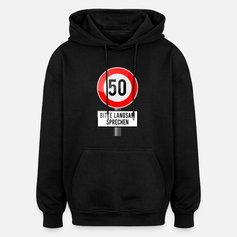 50 années bouclier lentement - Sweat à capuche oversize unisexe - noir