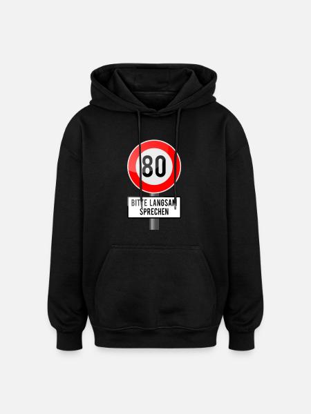 80 years shield slowly - Oversized Unisex Hoodie - black