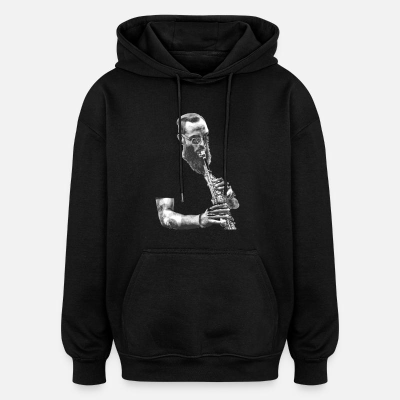 saxophoniste - Sweat à capuche oversize unisexe - noir