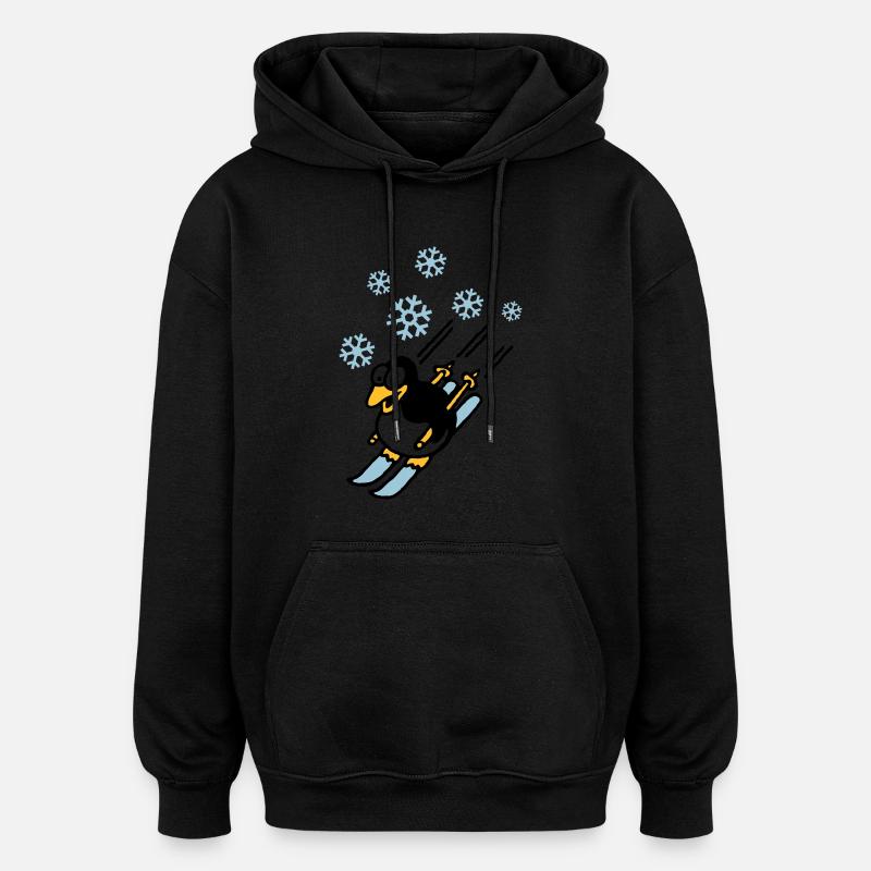 pinguin_ski_022011_d_3c - Oversized Unisex Hoodie - black
