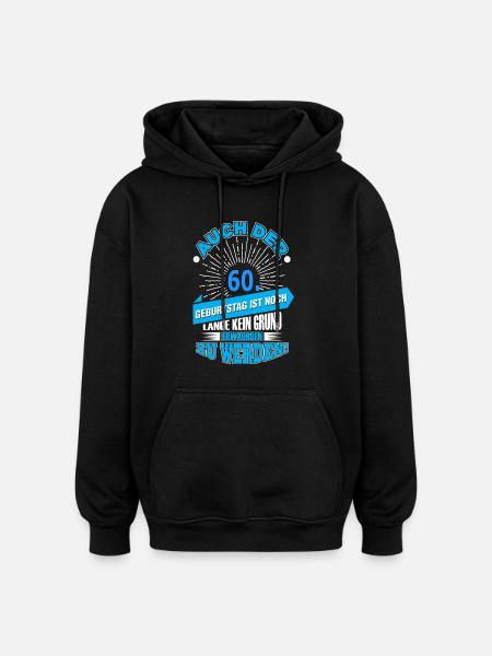 60. - Oversized Unisex Hoodie - Schwarz