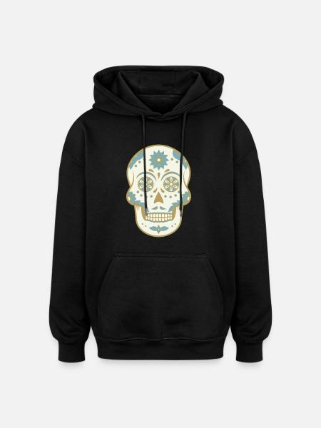 Sugar Skull - Oversized Unisex Hoodie - black