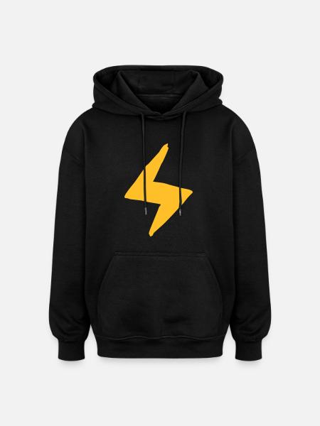 lightning - Oversized Unisex Hoodie - black