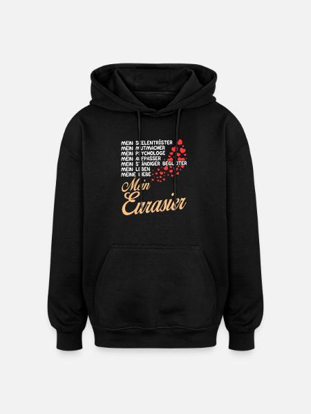 Eurasier - Mein - Oversized Unisex Hoodie - Schwarz