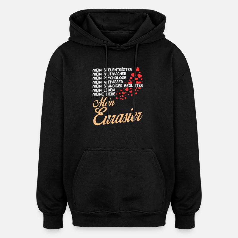 Eurasier - Mein - Oversized Unisex Hoodie - Schwarz