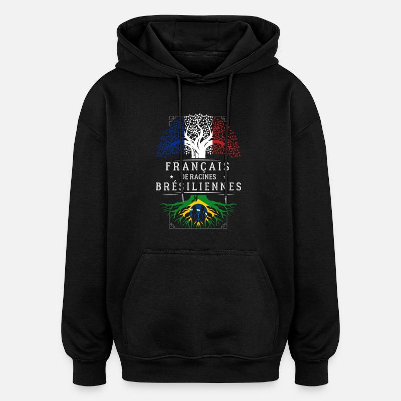 Racines Brésiliennes - Sweat à capuche oversize unisexe - noir