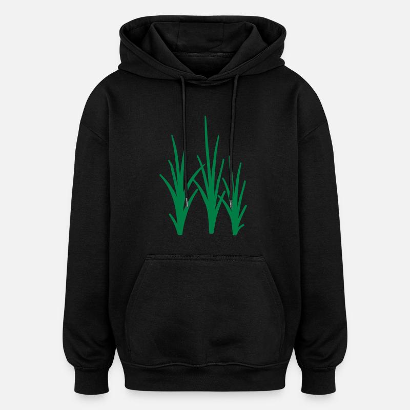 Herbe - Sweat à capuche oversize unisexe - noir