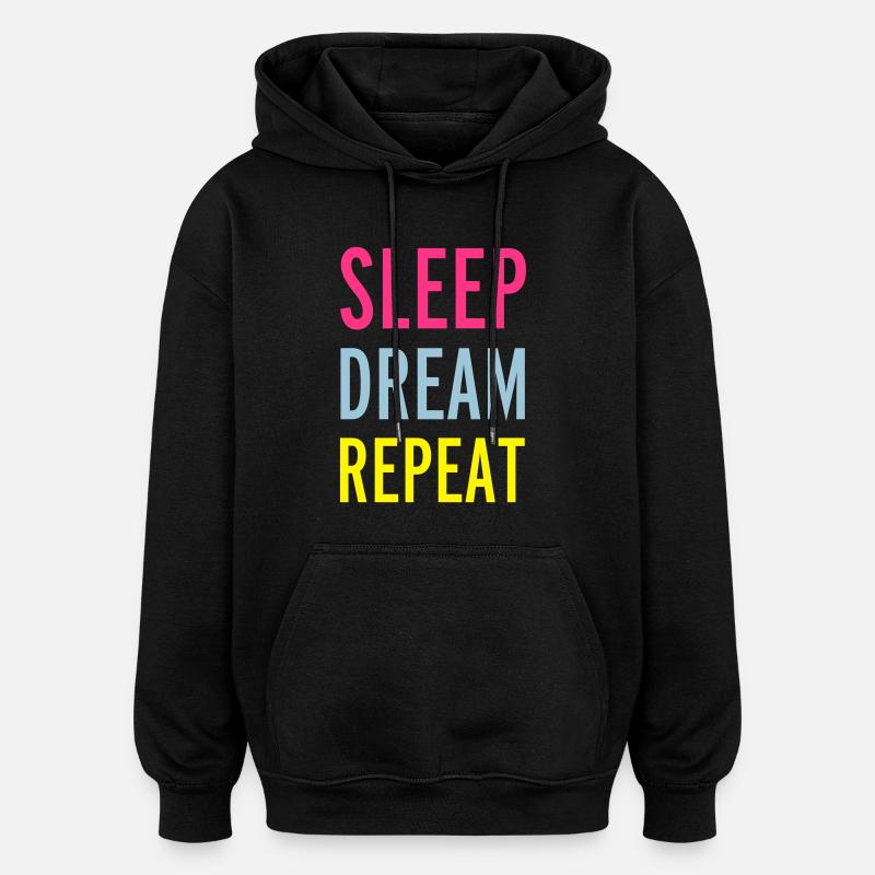 Sleep - Sweat à capuche oversize unisexe - noir