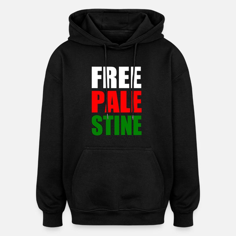 Free palestine - Sweat à capuche oversize unisexe - noir