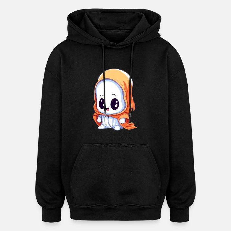 Cute Ghost Ghost - Oversized Unisex Hoodie - black