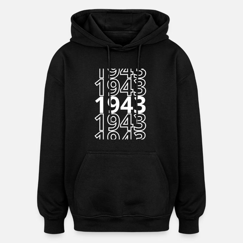 1943 1943 1943 - Sweat à capuche oversize unisexe - noir