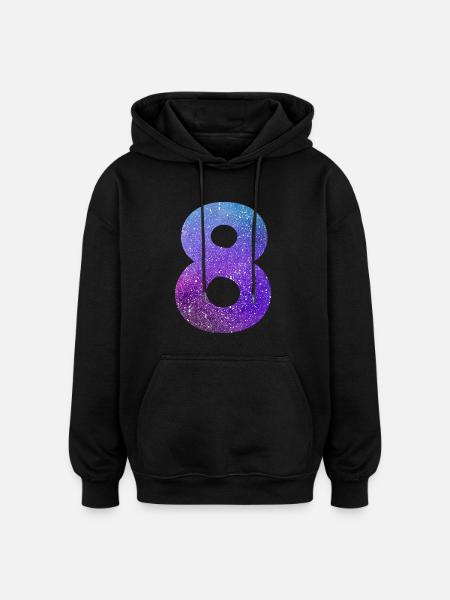 Number 8 galaxy - Oversized Unisex Hoodie - black
