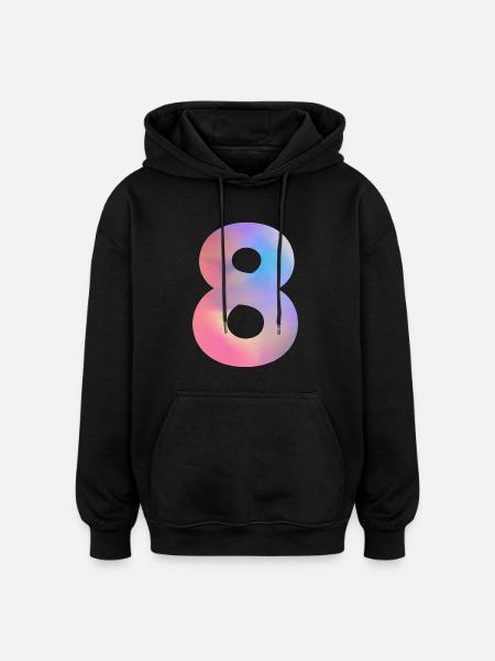 Bunte Zahl 8 - Oversized Unisex Hoodie - Schwarz