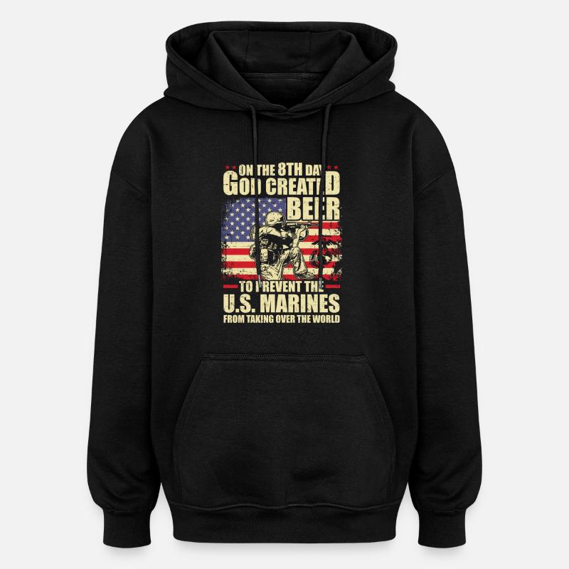 Marines - Oversized Unisex Hoodie - black