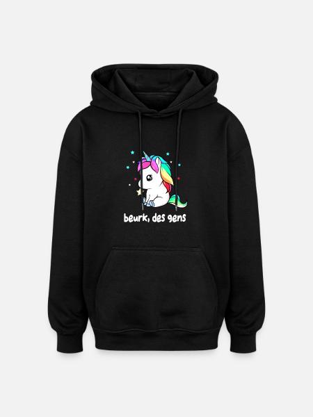 Beurk des gens - Sweat à capuche oversize unisexe - noir