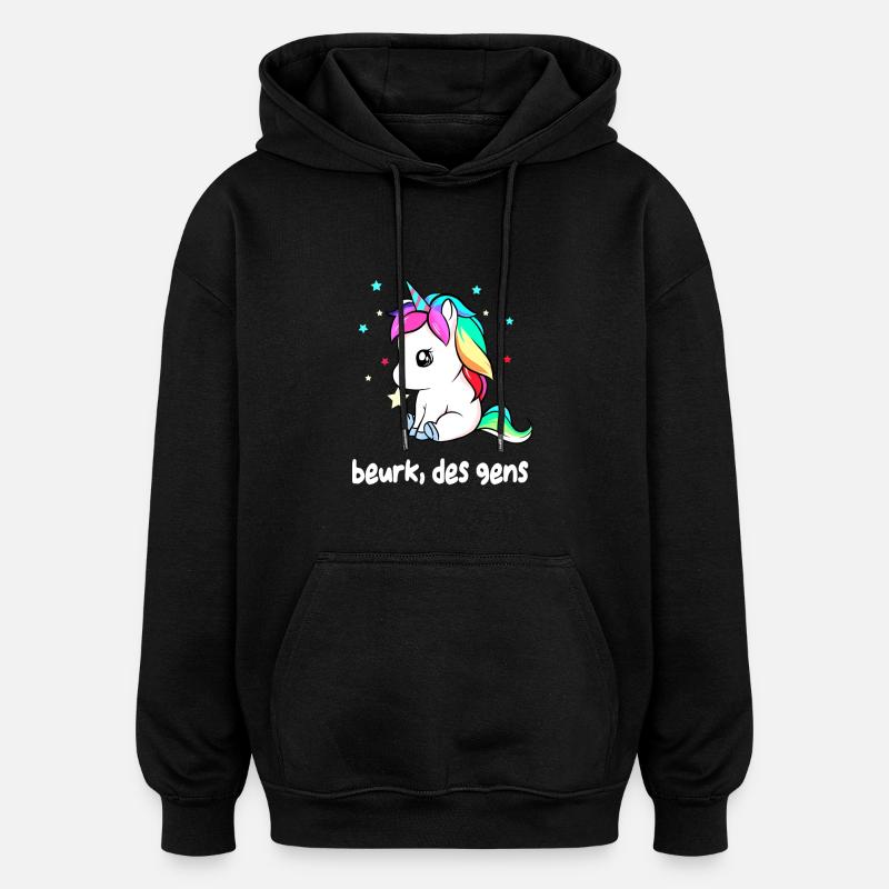 Beurk des gens - Sweat à capuche oversize unisexe - noir