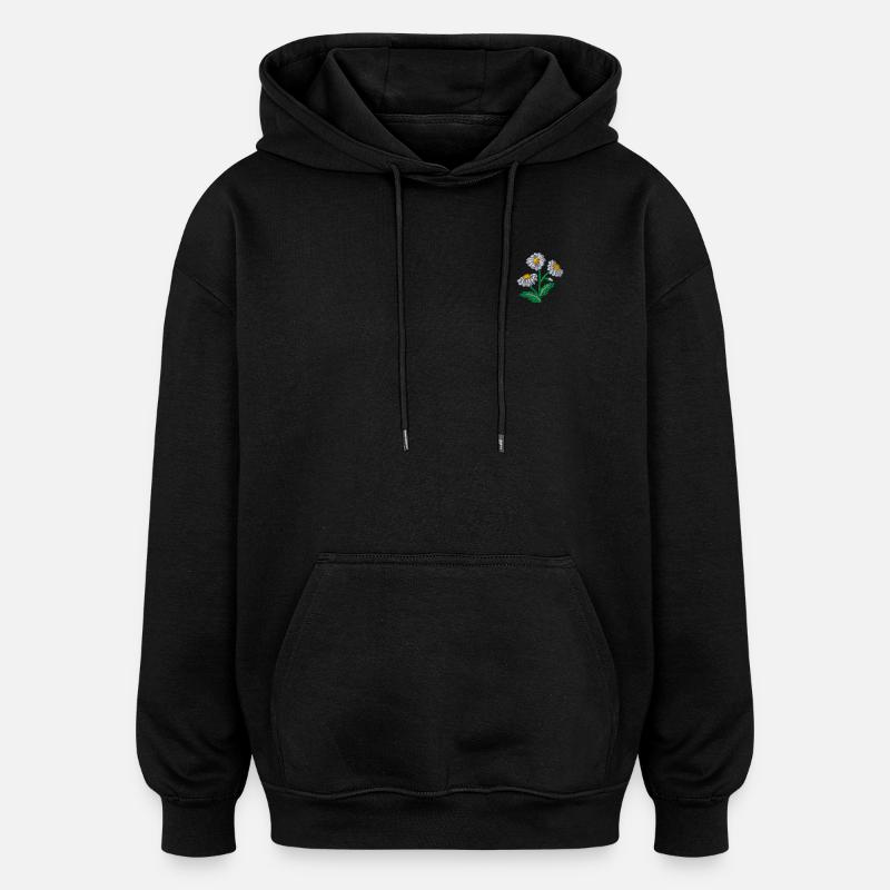 Gänseblümchen - Oversized Unisex Hoodie - Schwarz