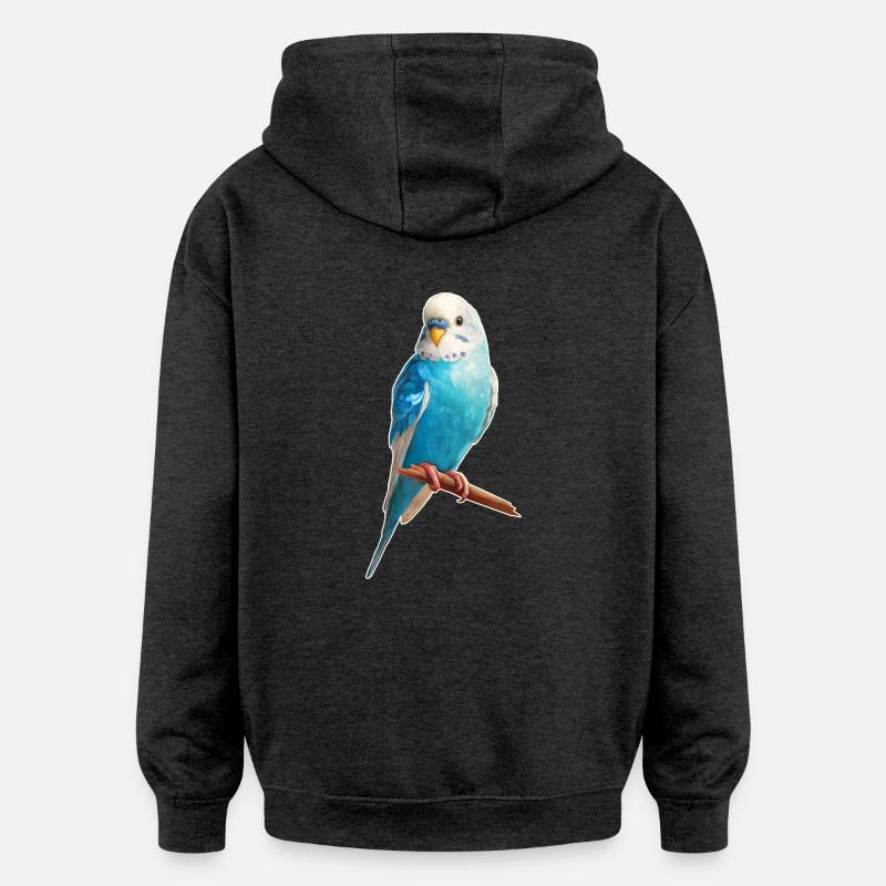 Perruche ondulée - Sweat à capuche oversize unisexe - charbon