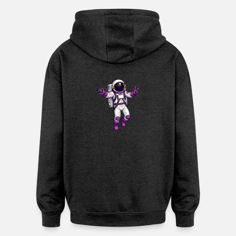 Atronaut with camera - Oversized Unisex Hoodie - charcoal grey