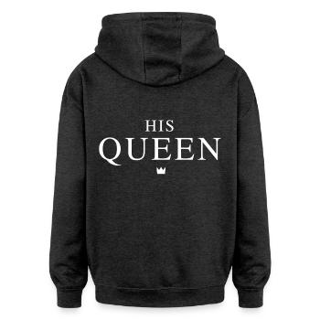 HIS QUEEN - Oversized Unisex Hoodie - Anthrazit - Hinten - Noah (186cm)