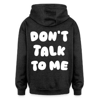 Ne me parlez pas - Sweat à capuche oversize unisexe - charbon - Dos - Noah (186cm)