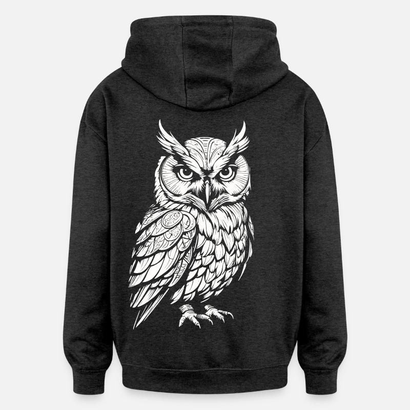 Sowa - Bluza z kapturem oversize typu unisex - antracytowy