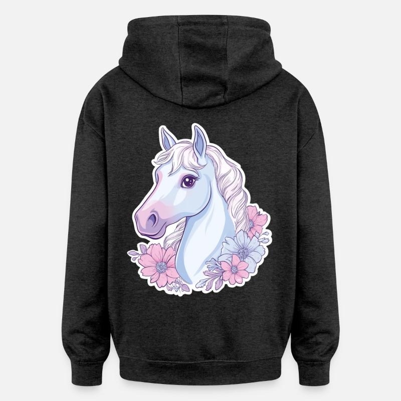 Cheval Enfants - Sweat à capuche oversize unisexe - charbon