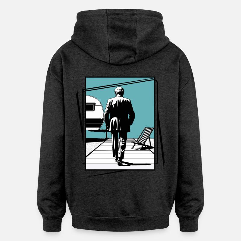 Rentner im Urlaub - Oversized Unisex Hoodie - Anthrazit