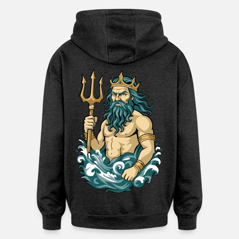 Poséidon - Sweat à capuche oversize unisexe - charbon