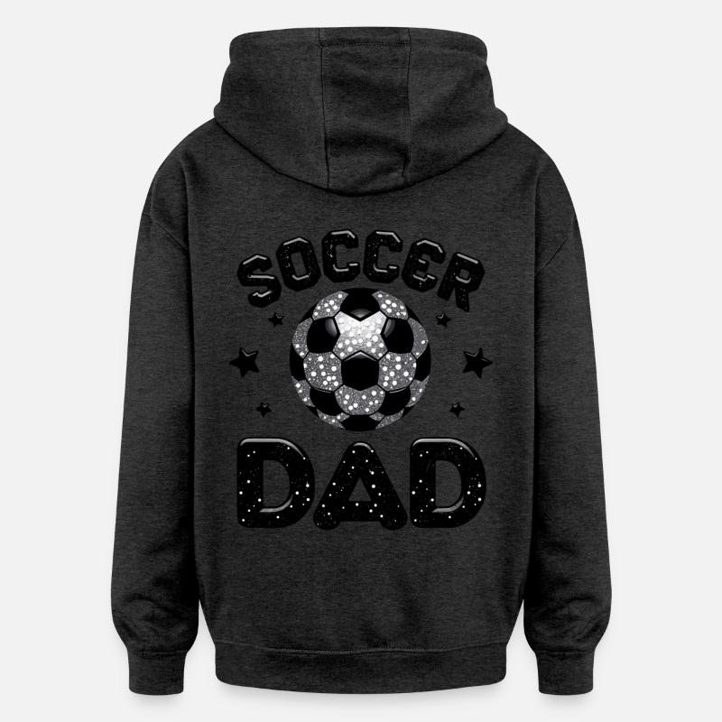 Papa footballeur - Sweat à capuche oversize unisexe - charbon