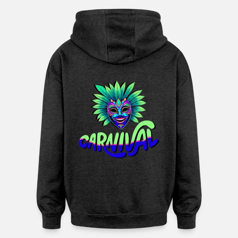 Masque de carnaval - Sweat à capuche oversize unisexe - charbon