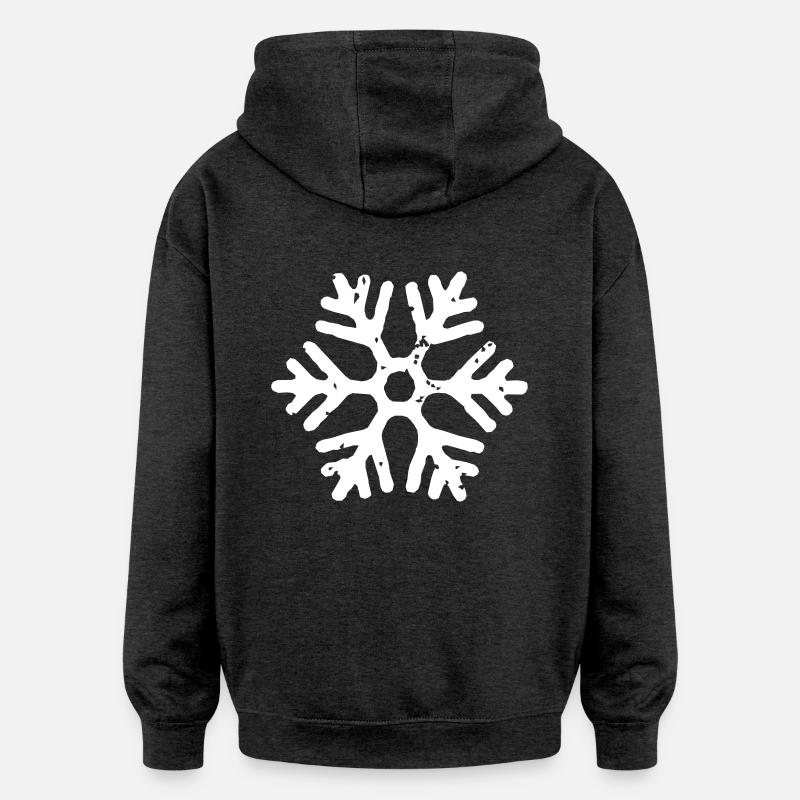 flocon de neige - Sweat à capuche oversize unisexe - charbon