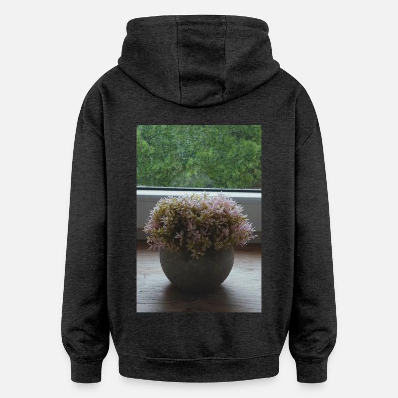 Floraison 2.0 - Sweat à capuche oversize unisexe - charbon