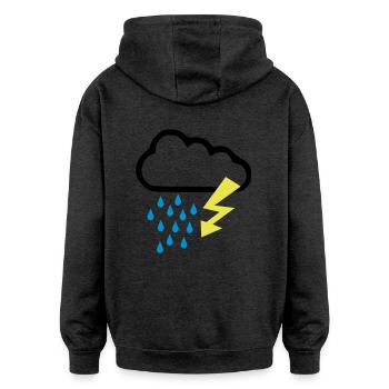 Orage - Temps - Flash - Sweat à capuche oversize unisexe - charbon - Dos - Noah (186cm)
