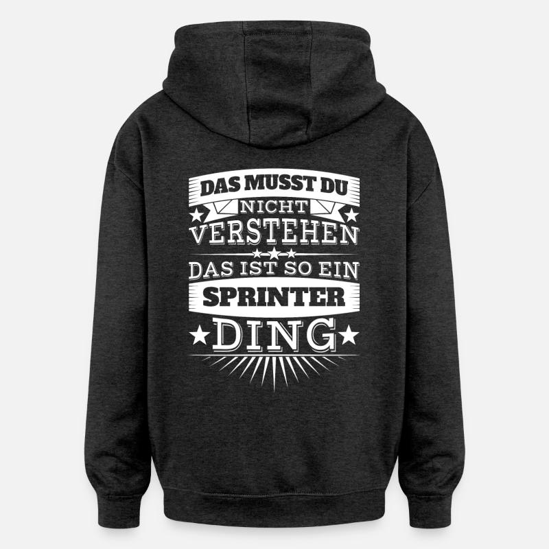 Sprinter Ding - Oversized Unisex Hoodie - Anthrazit