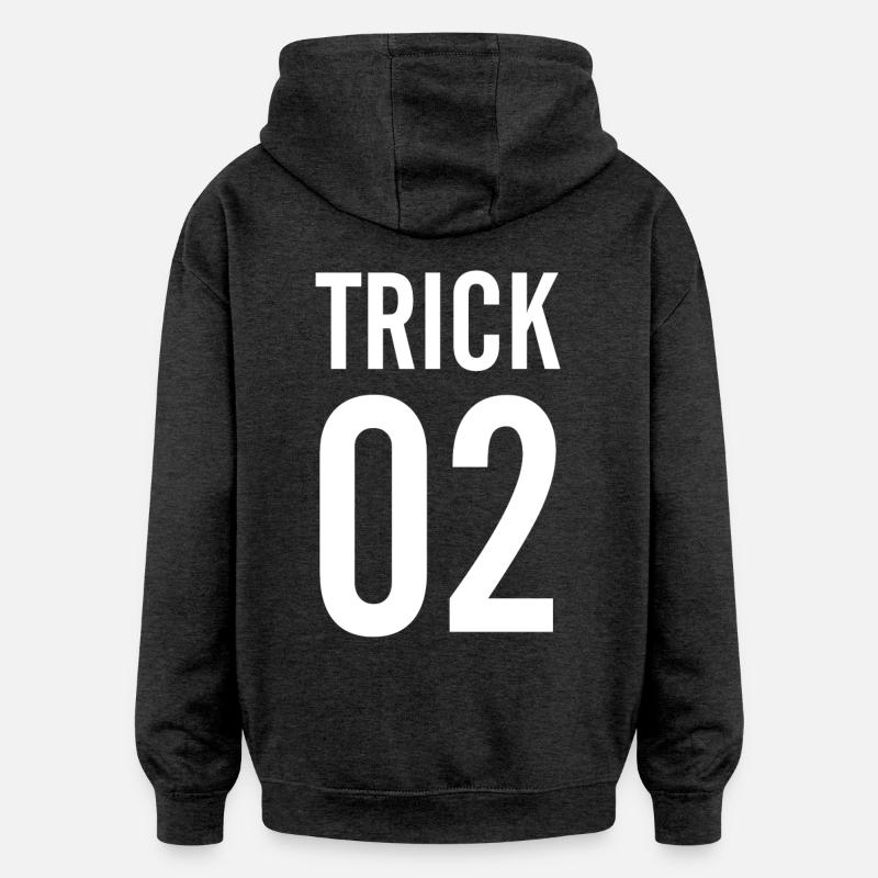 TRICK - Sweat à capuche oversize unisexe - charbon