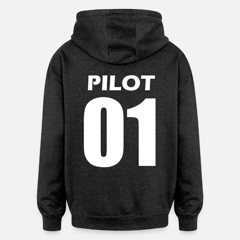 Pilot Partnerlook Geschenk - Oversized Unisex Hoodie - Anthrazit