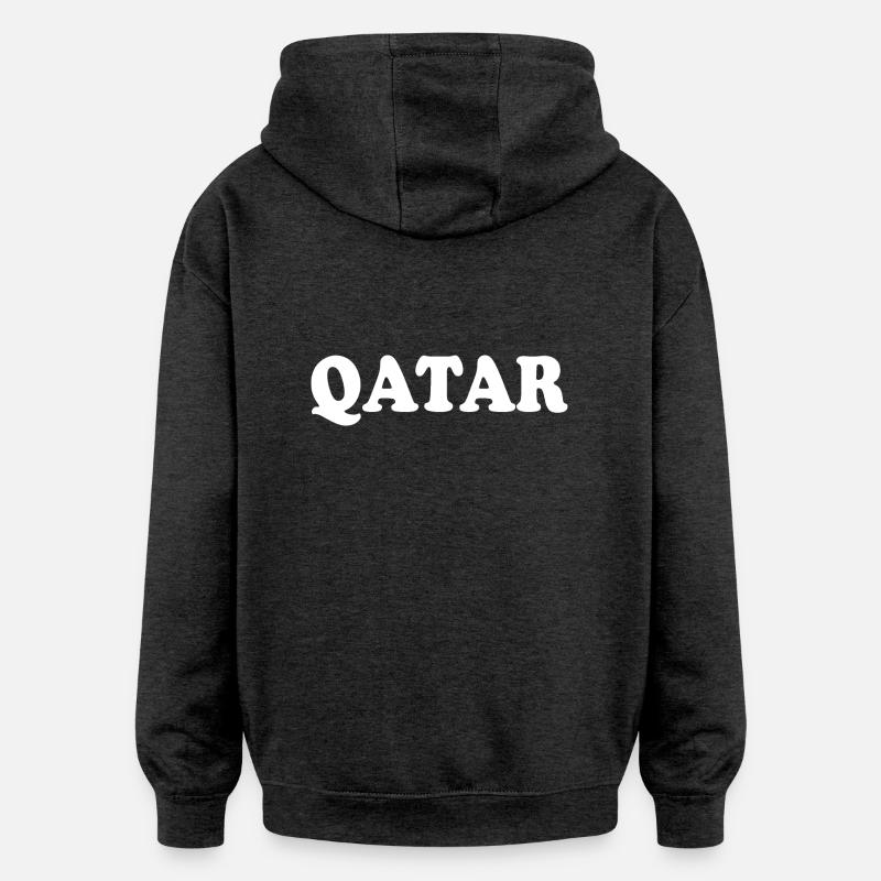 Qatar - Sweat à capuche oversize unisexe - charbon