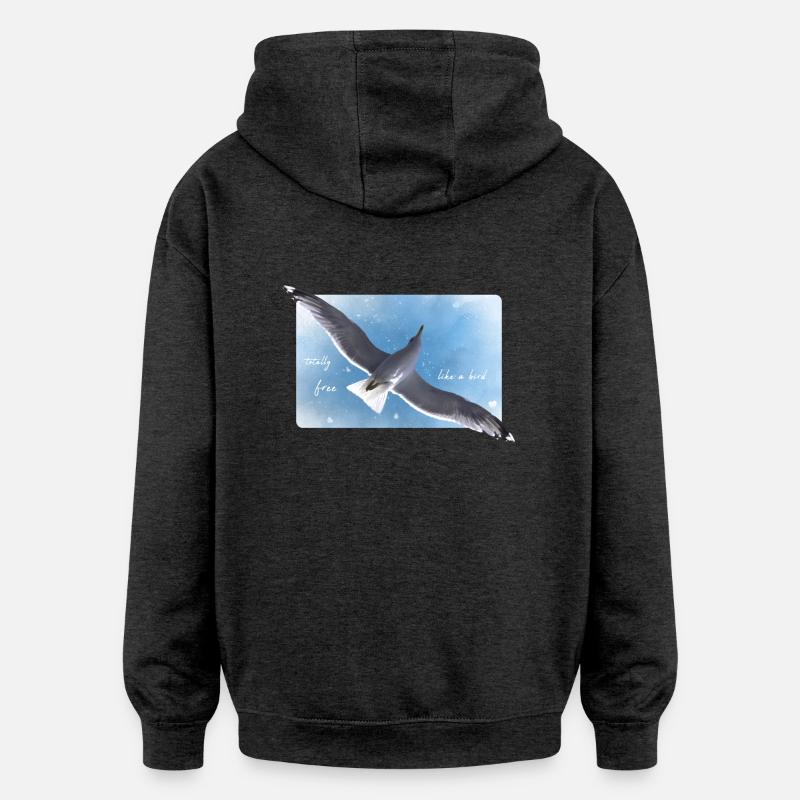 Soyez libre Liberté - Sweat à capuche oversize unisexe - charbon