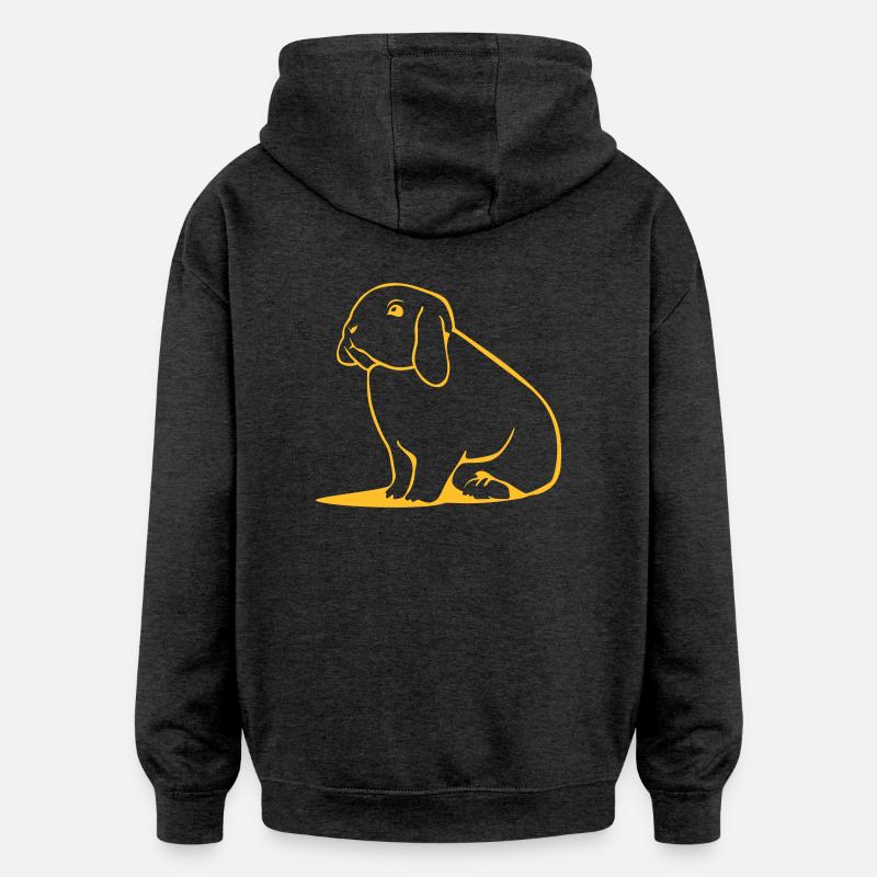 Zwergwidder - Hase - Widder - Oversized Unisex Hoodie - Anthrazit