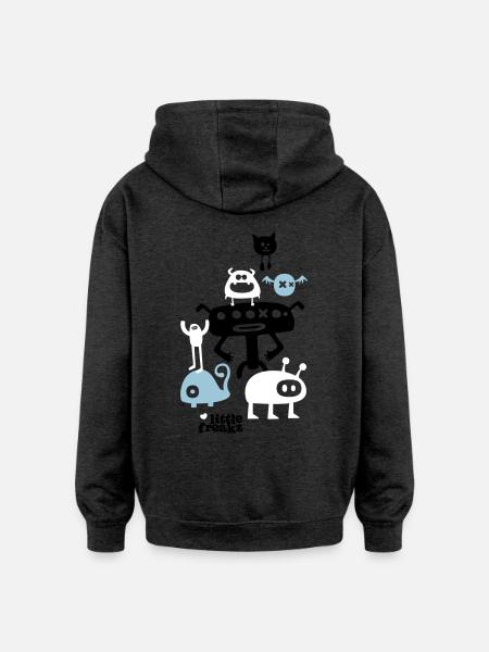 Little Freakz - Oversized Unisex Hoodie - charcoal grey