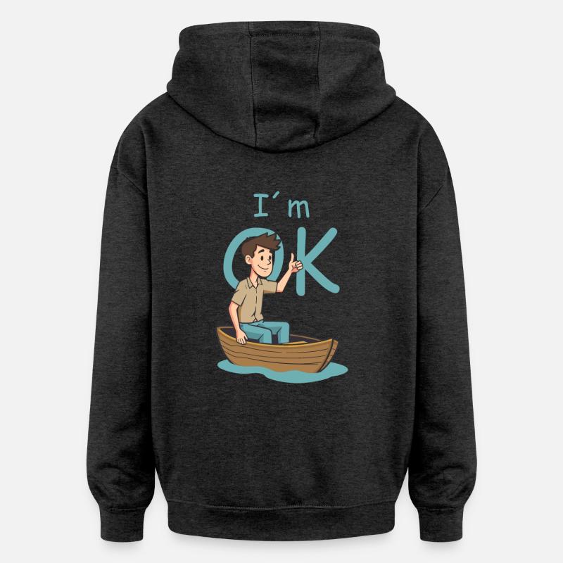 Marin - Sweat à capuche oversize unisexe - charbon