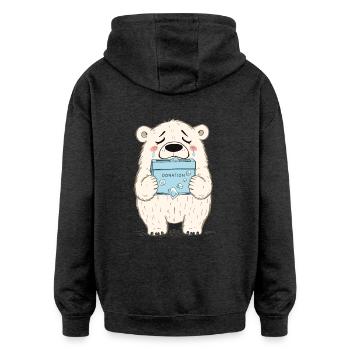 Eisbären Retten - Oversized Unisex Hoodie - Anthrazit - Hinten - Noah (186cm)
