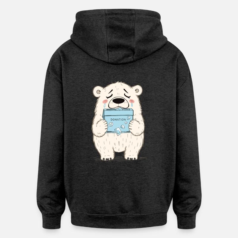 Sauver les ours polaires - Sweat à capuche oversize unisexe - charbon