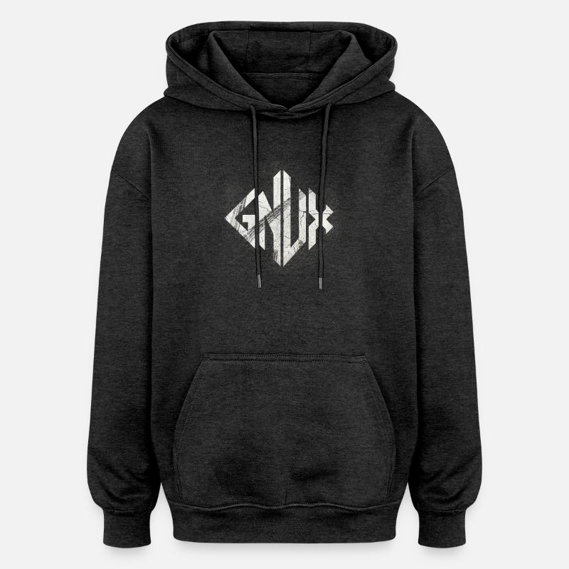 Glyphe de marbre géométrique - Sweat à capuche oversize unisexe - charbon