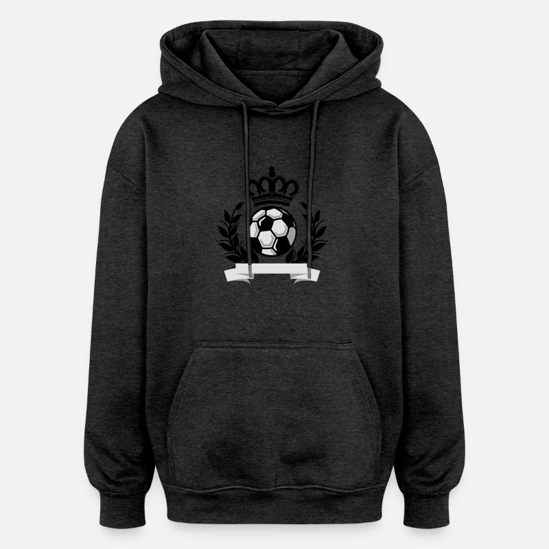 fussball kronenbanner - Sweat à capuche oversize unisexe - charbon
