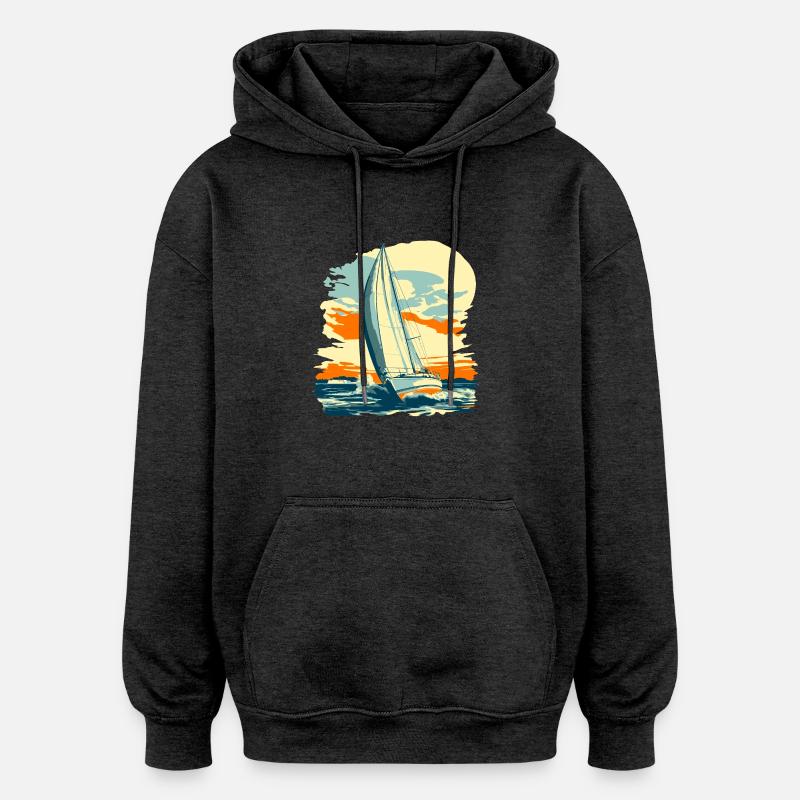 Conception de voilier - Sweat à capuche oversize unisexe - charbon